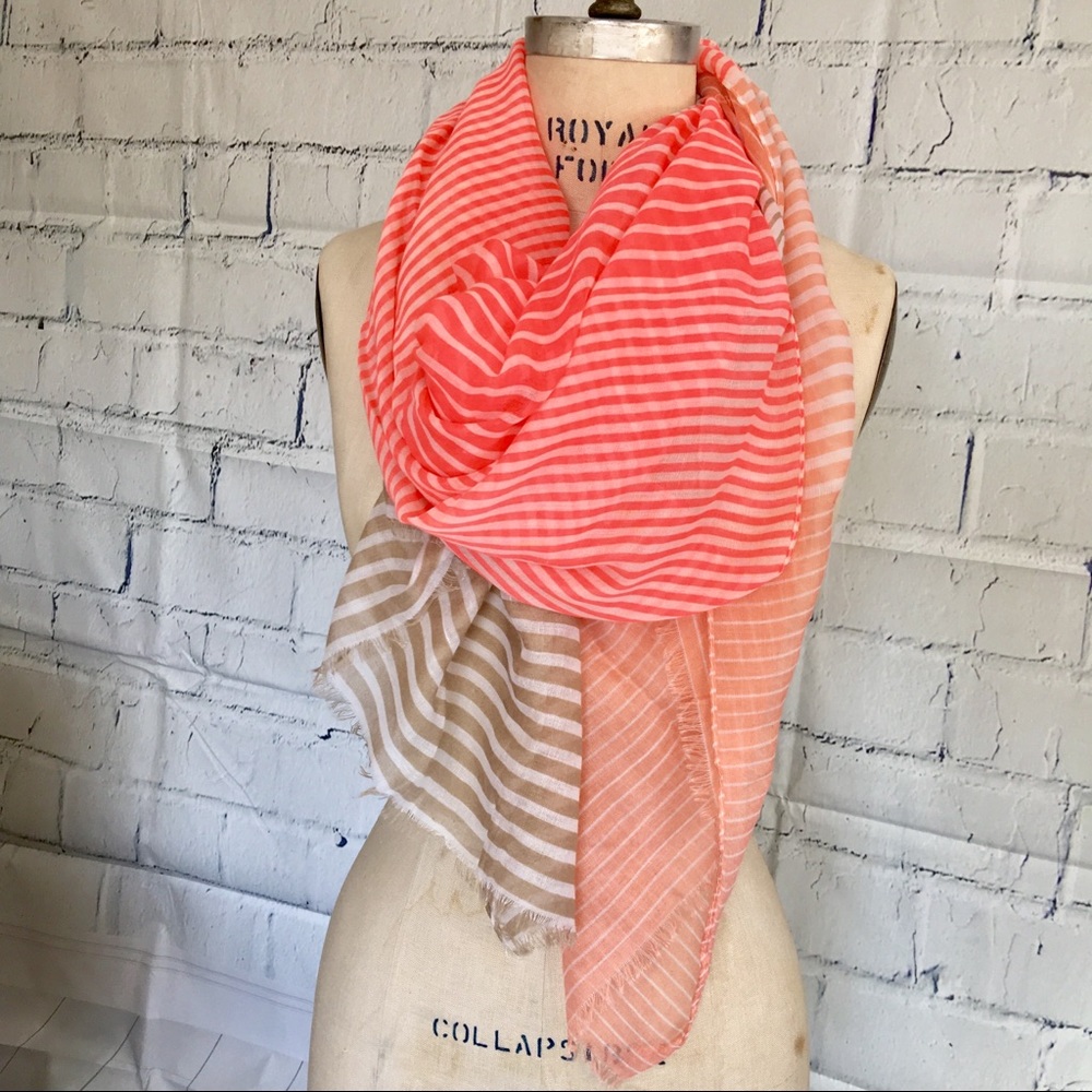 **Sold** Pink Stripe Infinity Scarf
